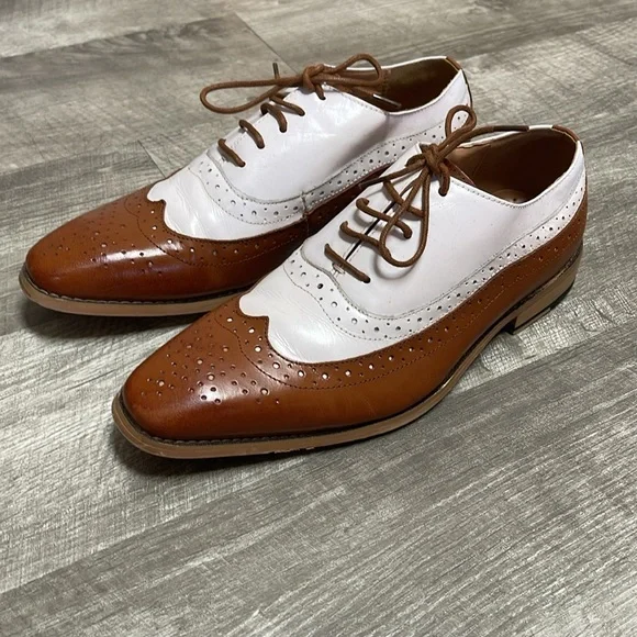 Men\'s 11.5 La Milano Lorenzo Tan Leather Cap-Toe Oxford Dress Shoes Brogue Brown La milano a11883 trevor - Gem main image 3